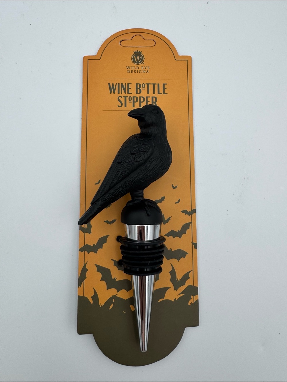 Wild Eye Designs Raven Bottle Stopper Gothic Halloween Crow Wine Bar Decor NEW